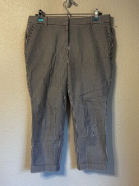 J. Crew Striped Seersucker Cafe Capri Pants Size 6